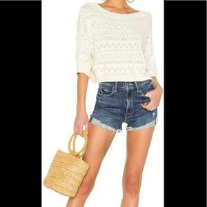 NEW Free People Sand Castle cropped sweater L